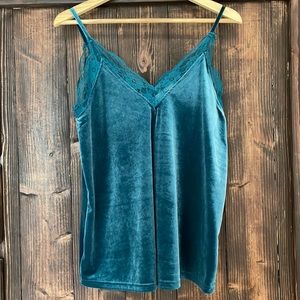 Velvet teal colored camisole